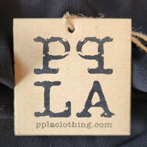 NWT PPLA Dylan Top Semi-Crop Black Tie Strap Blouse Top Womens Small - Picture 8 of 8